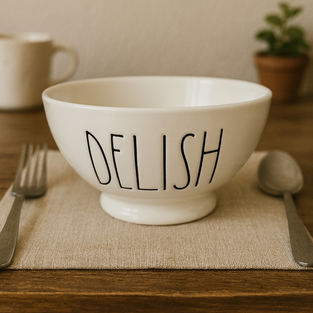 Rae Dunn “DELISH” Bowl – Big M Magenta – Collector’s Kitchenware